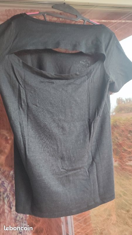 Tee-shirt noir en lin COP COPINE, taille L 40/42, excellent état (image 6)