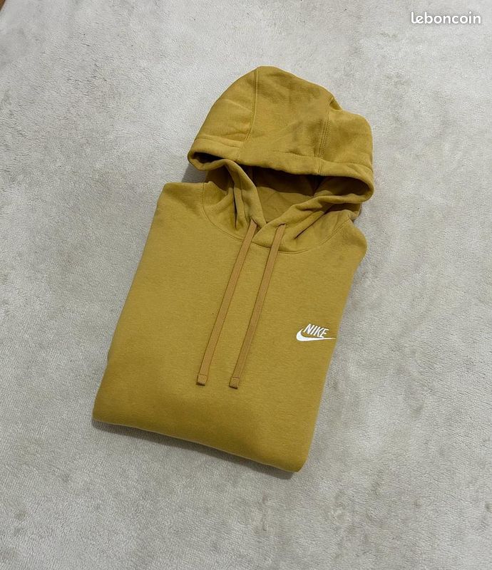 Sweat à Capuche Nike Club Fleece Jaune Moutarde taille S rare