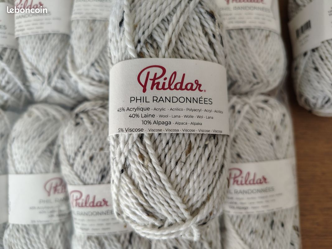 Lot de 12 pelotes phil randonnees ecru 10% alpaga 40% laine neuves (image 3)