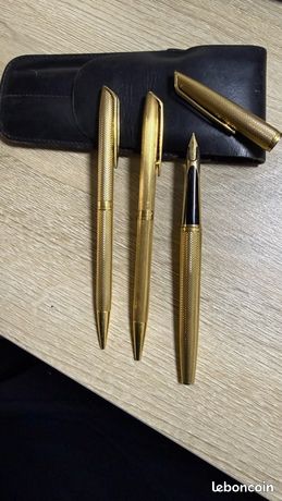 Lot De 2 Stylos Plume WATERMAN DG - Plaqué Or & Plume Or 18 Carats - Années 70 - Occasion Très Bon État (TBE)