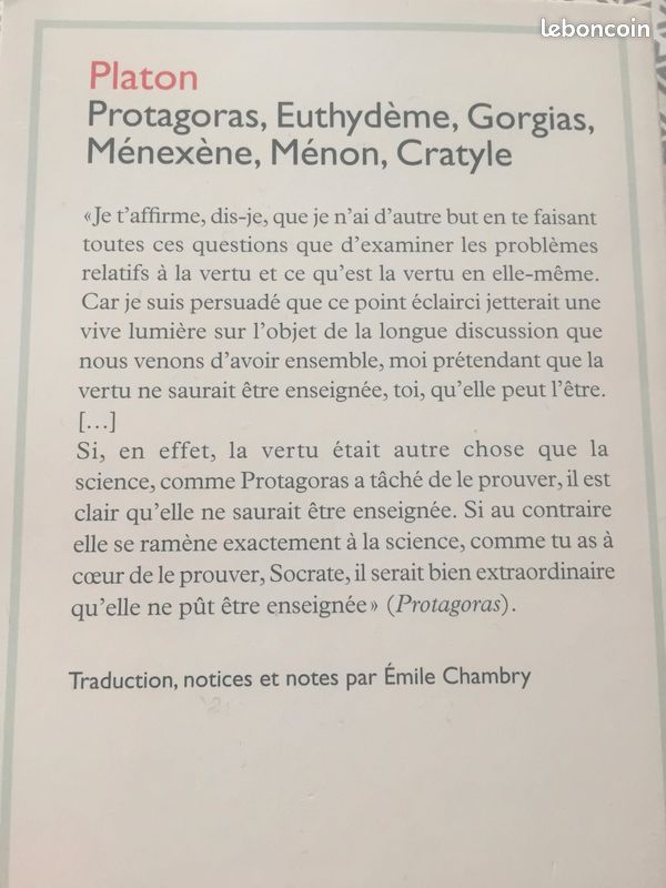 Platon, Protagoras Euthydème... (image 2)