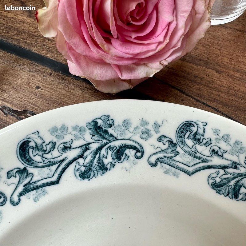 Charmant duo d’assiettes plates anciennes - Longwy Russes (image 4)
