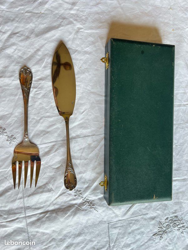 Couverts à Poisson SFAM Style Louis XV - Rocaille Marly - Argenté - Occasion