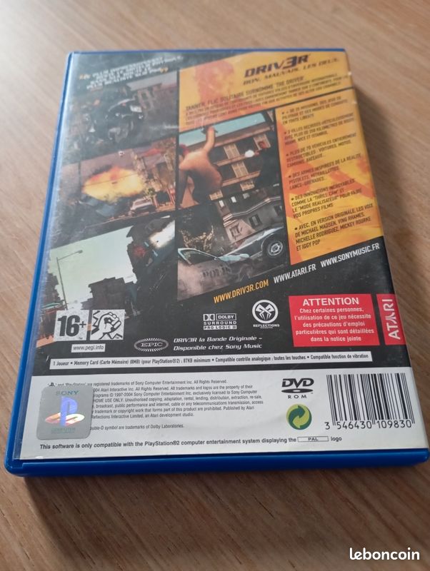 Jeu Driver 3 Sur Sony PS2 – Complet, Boîtier Et Manuel Inclus – Bon état