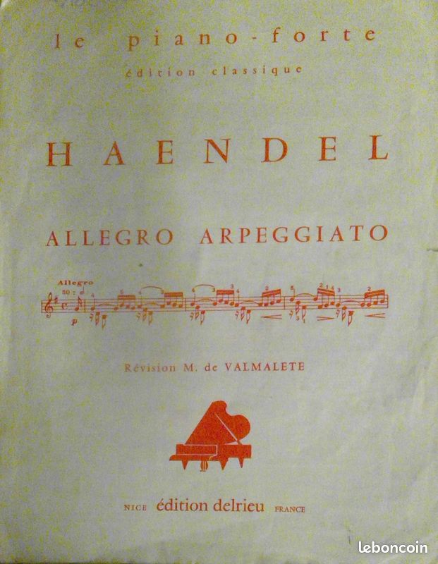 Partition pour piano haendel allegro arpegiato (image 1)