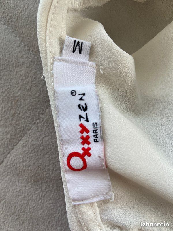 Chemisier femme manche courte col claudine marque oxxyzen taille m (image 3)