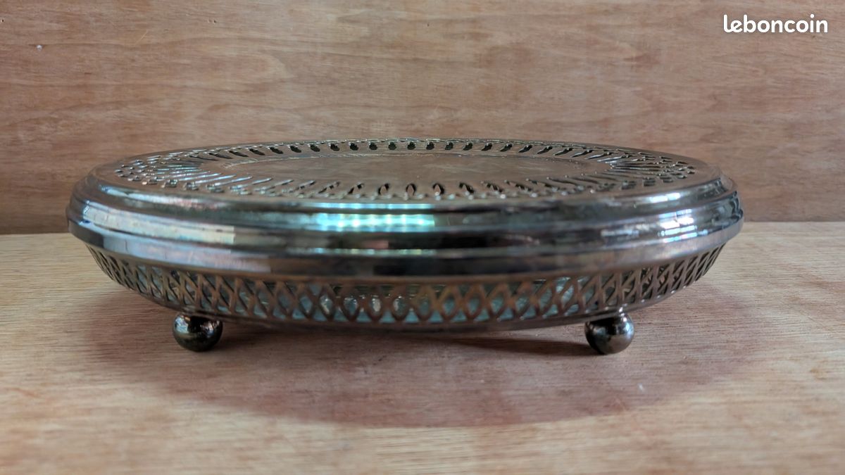 Ancien Chauffe-plat En Métal Argenté, Art De La Table Français Vintage