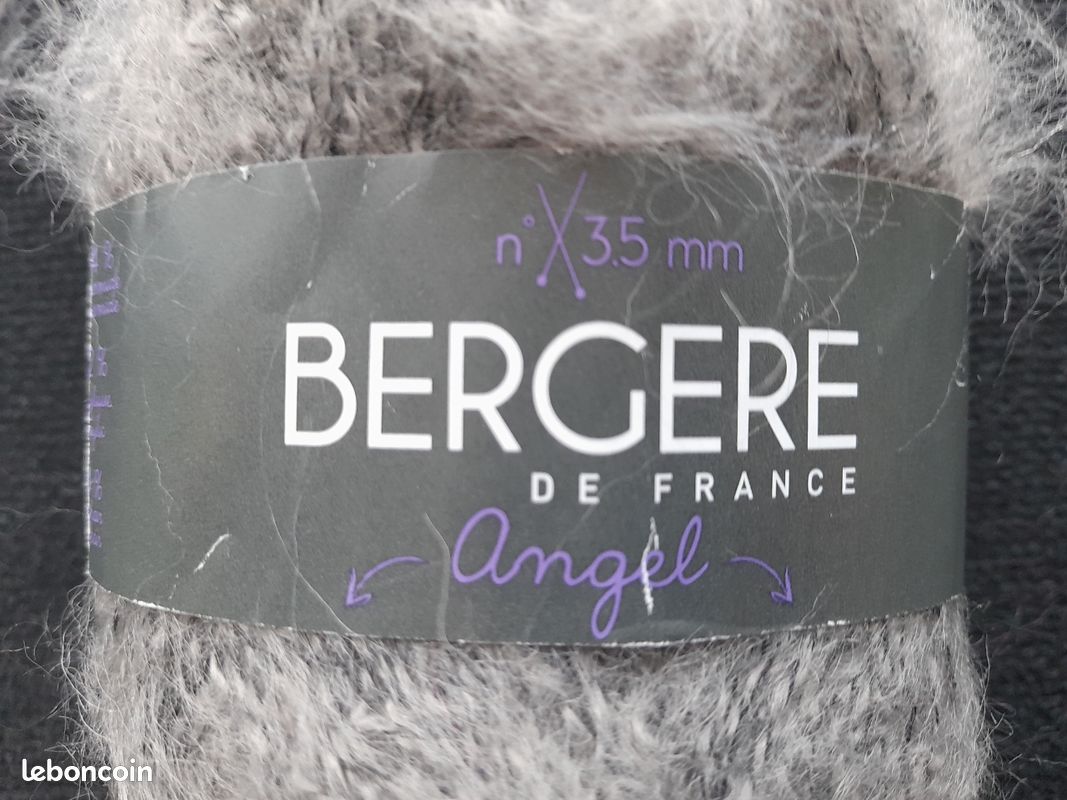 Lot De 10 Pelotes De Laine Mohair Fantaisie - Gris Anthracite Avec Pompons Colorés