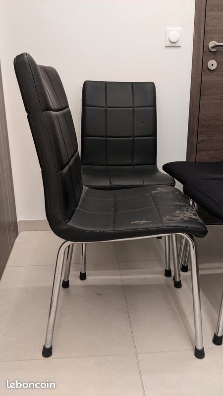 Lot de 8 chaises noires (image 2)