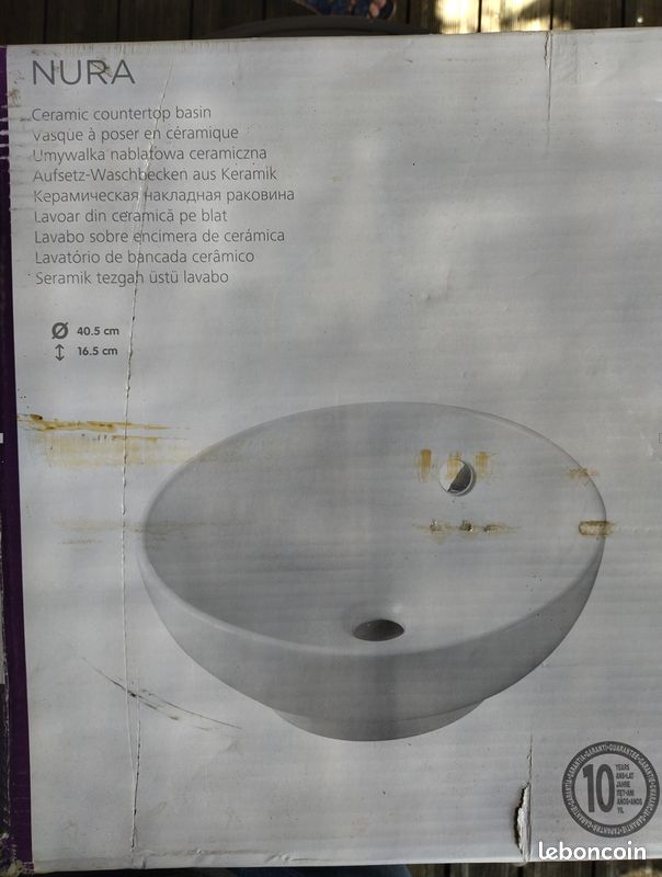 Vasque à poser céramique blanche (image 3)