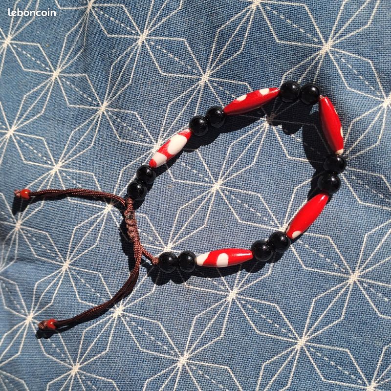 Bracelet ethnique mixte neuf noir rouge (image 2)