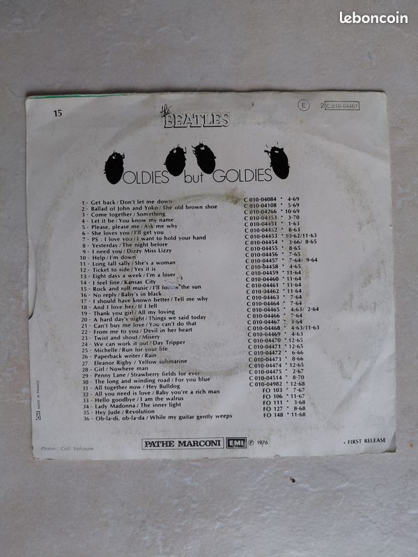 Beatles Lot 7 vinyle 45t vintage années 60 et 70 Pressage France, UK, Belgique etc.. Bon état· (image 7)