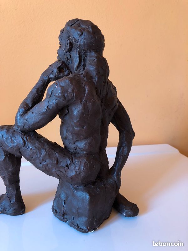 Statuette homme noir argile cuite (image 7)