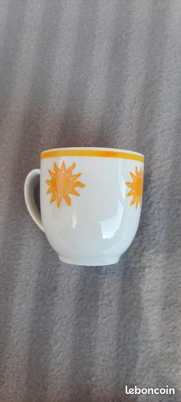 Lot De 3 Tasses à Thé + 2 Sous-tasses GUY DEGRENNE - Collection Paréo Soleil - Occasion