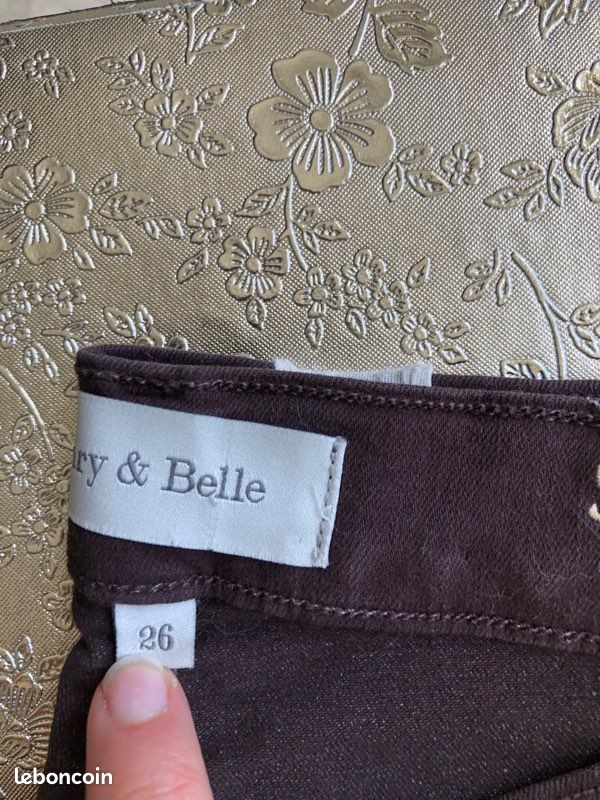 Pantalon marron super skinny 36 Henry et Belle (image 4)
