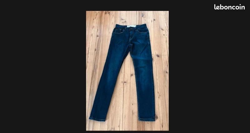 🤍 Magnifique Jean skinny garçon 12-14 ans NEUF marine 95 cm (image 5)