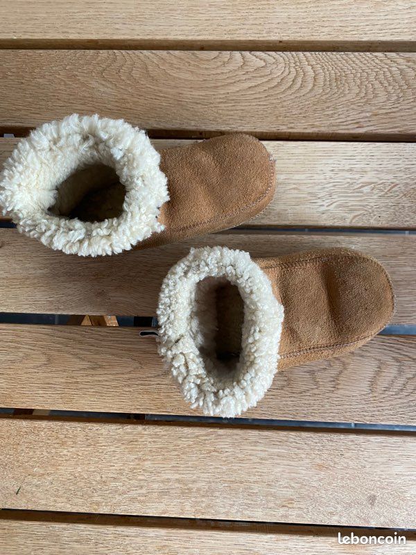 Chaussons enfant en peau lainée mouton (image 2)
