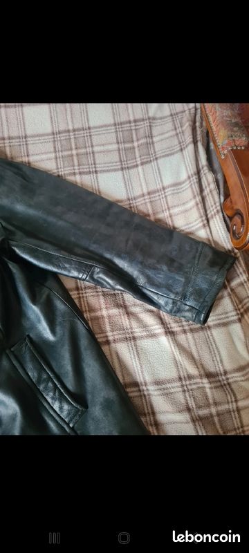 Manteau en cuir noir (image 3)