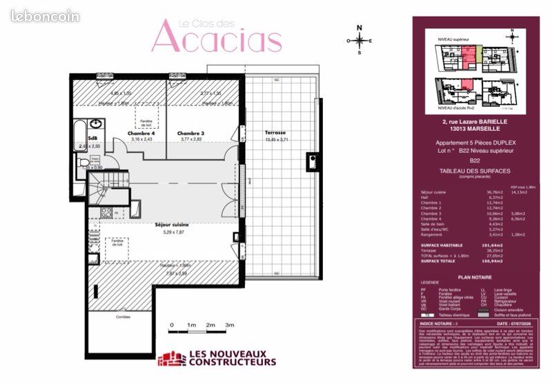 Appartement 5 pièces 101 m² · à Marseille · 101 m² · 345 000 €