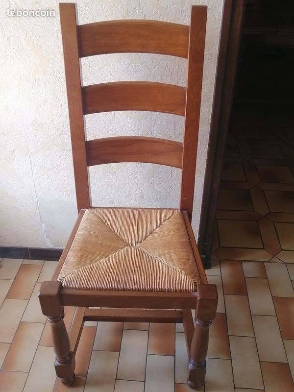 Chaises pailler en chaîne de salle à manger (image 1)