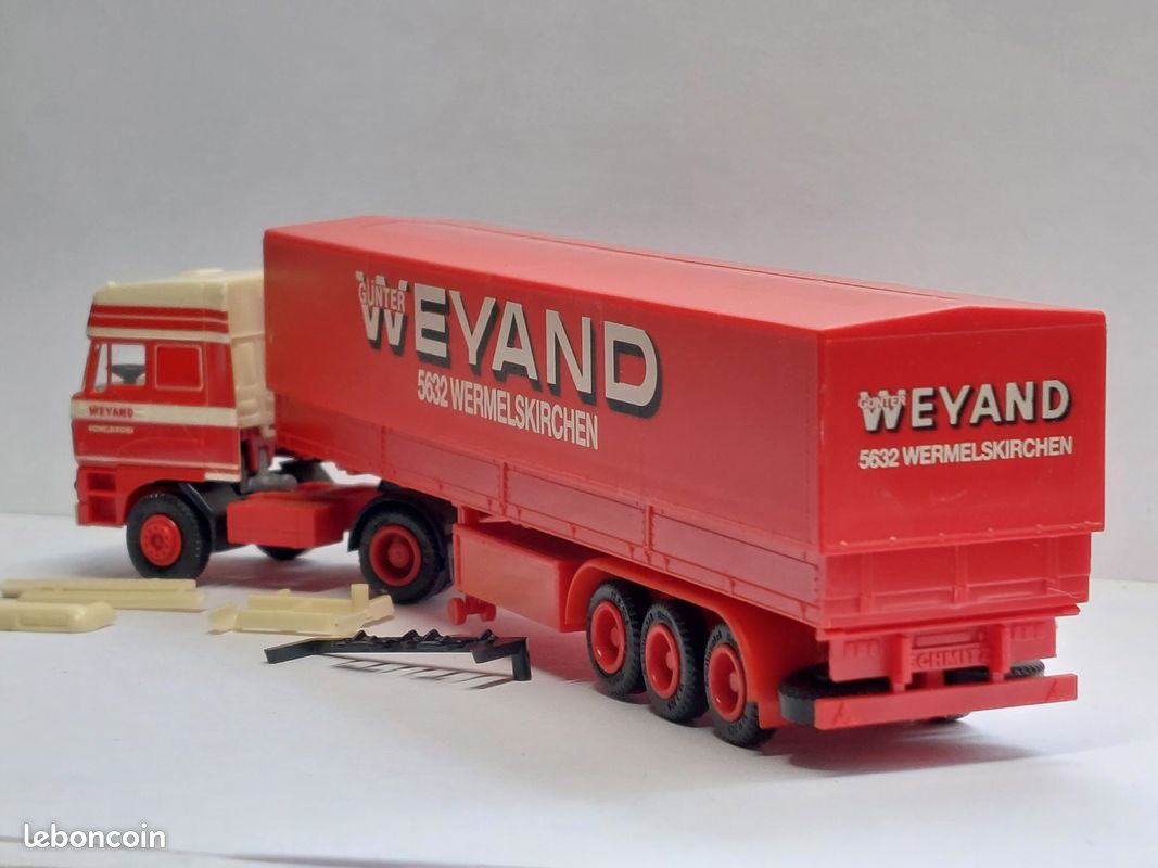 Herpa – Semi-remorque Krone Bâche 3 Essieux, Maquette Miniature échelle 1/87, Réf. 076302-002
