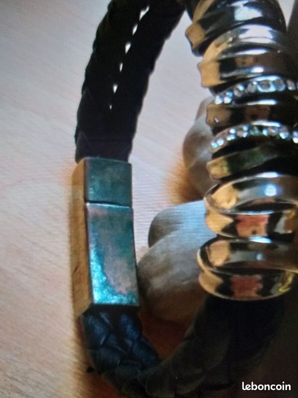 Bracelet lanières tressées /anneaux (image 4)