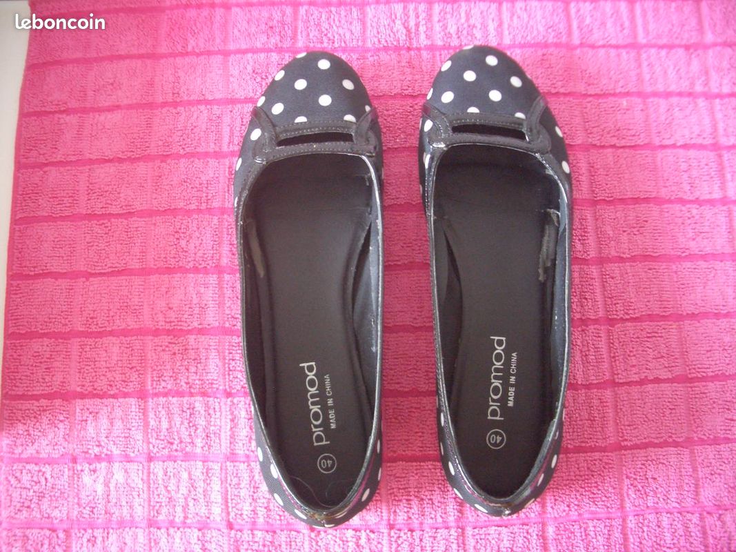 Ballerines Promod noires pois blancs 40 selma93 (image 1)