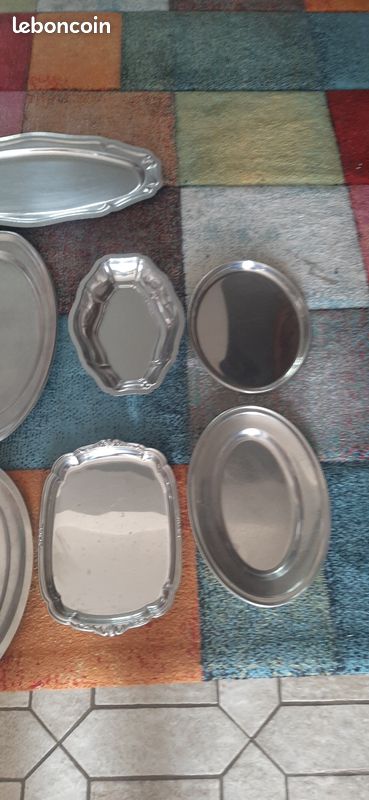 Lot de 9 plats en inox (image 3)