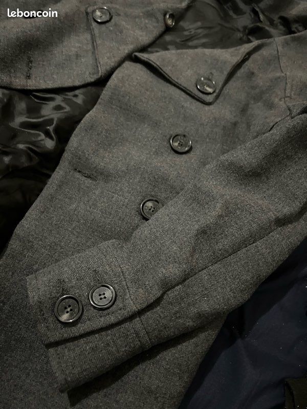 Manteau Zara Femme Long Hiver Laine Gris XL 🌱 Coat for Women