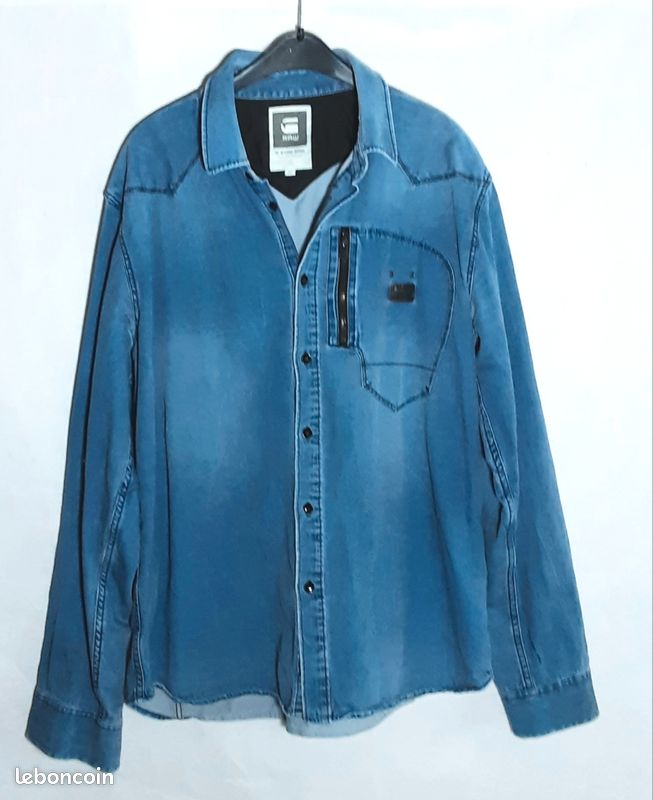 Chemise en jeans G star raw XL bon état (image 1)