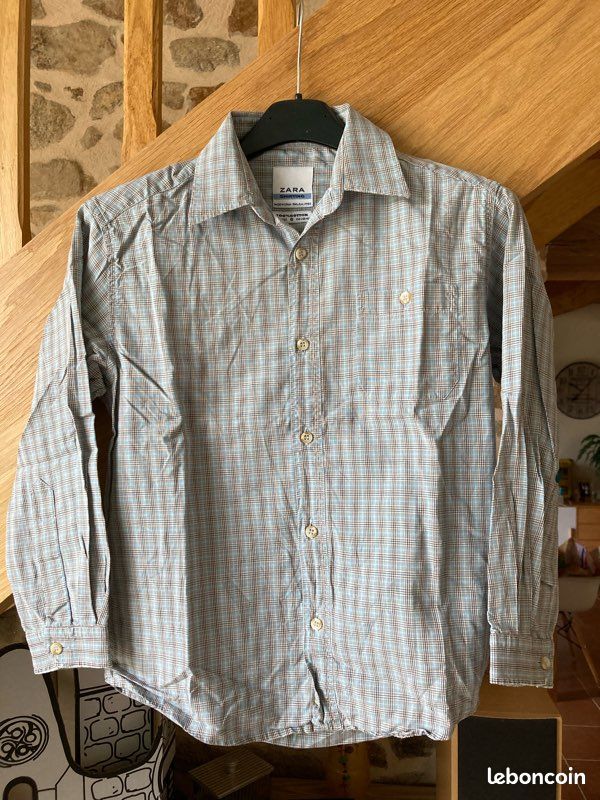 Chemise à carreaux bleu clair Zara Vêtements