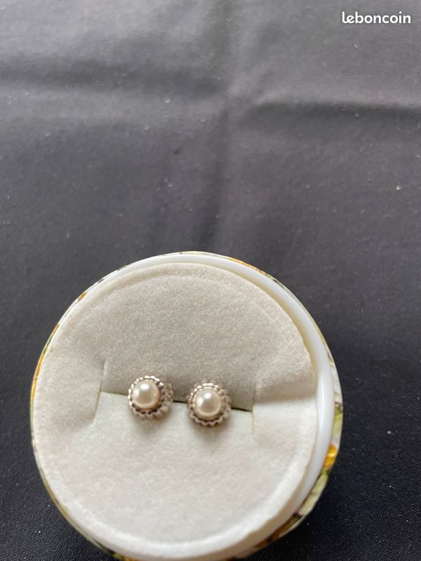 Boucles d’oreilles argent et perles (image 2)