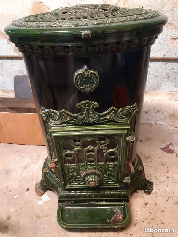 Poêle Godin 3726 émaillé vert (image 1)