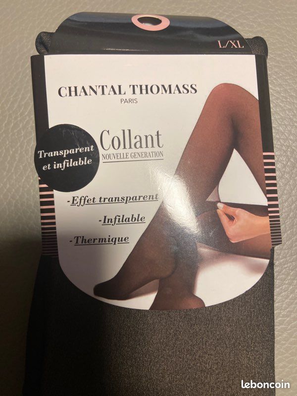 Collant CHANTAL THOMASS Pois Noir Et Gris - Taille 2 - 30 Deniers - Neuf Avec étiquettes
