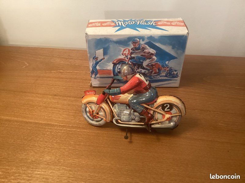 JOUET MECANIQUE, Trick Motorcycle « GE 255 », Technofix , tôle - Collection