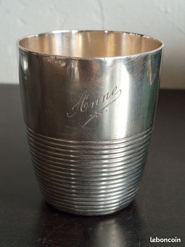 Christofle Timbale Gravée Cnb Metal Silver French