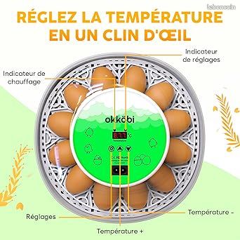 Couveuse Oeuf Automatique- Affichage Des Jours D'incubation - Compte à Rebours Pour Retourner