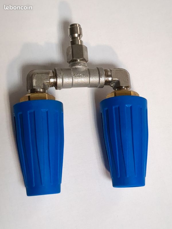 Double Buse Turbo Rotative 4000 PSI Pour Nettoyeur Haute Pression - Connexion Rapide 6,35 Mm - Nettoyage Voiture Jardin Toit