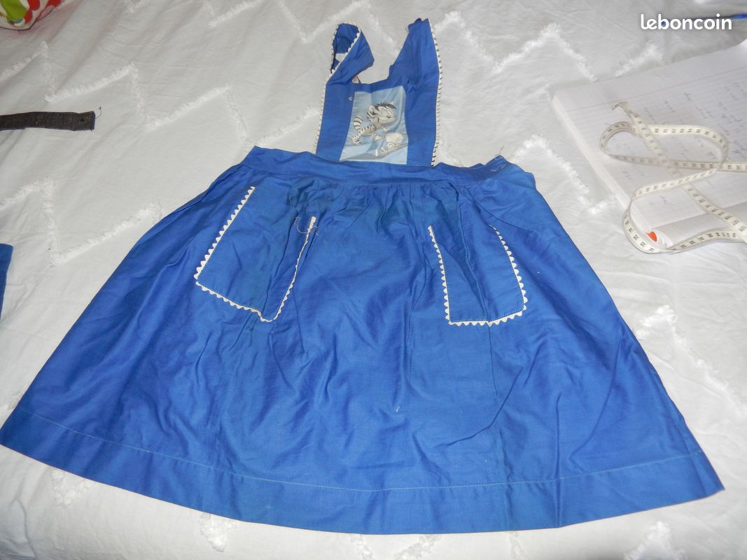 Robe tablier vintage bleu "Petit Mousse" – 5 ans - jamais portée - étiquette (image 1)