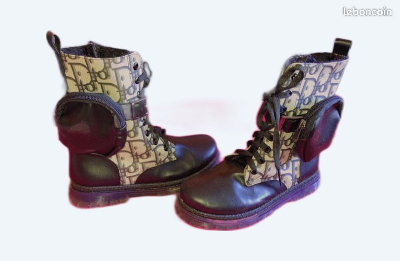 Bottines noires et blanche (image 1)