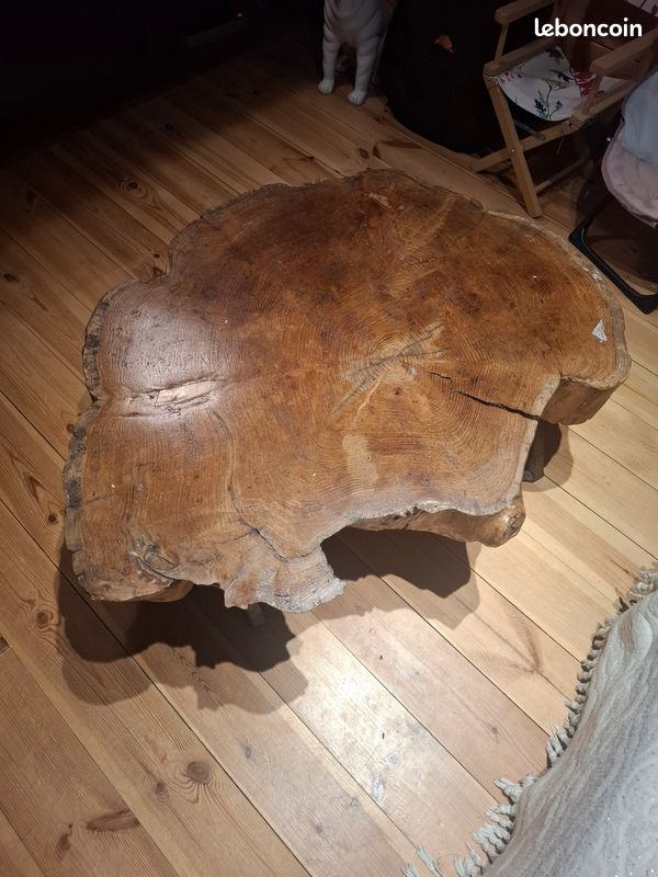 Table basse bois massif et pied acier (image 2)