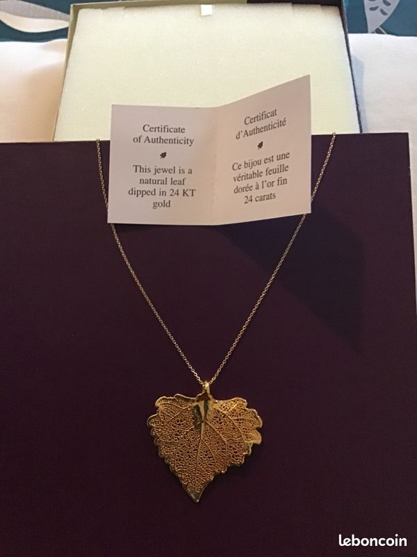 Ensemble Vintage : Pendentif Feuille + 2 Broches Dorées à L'or Fin - Très Bon état