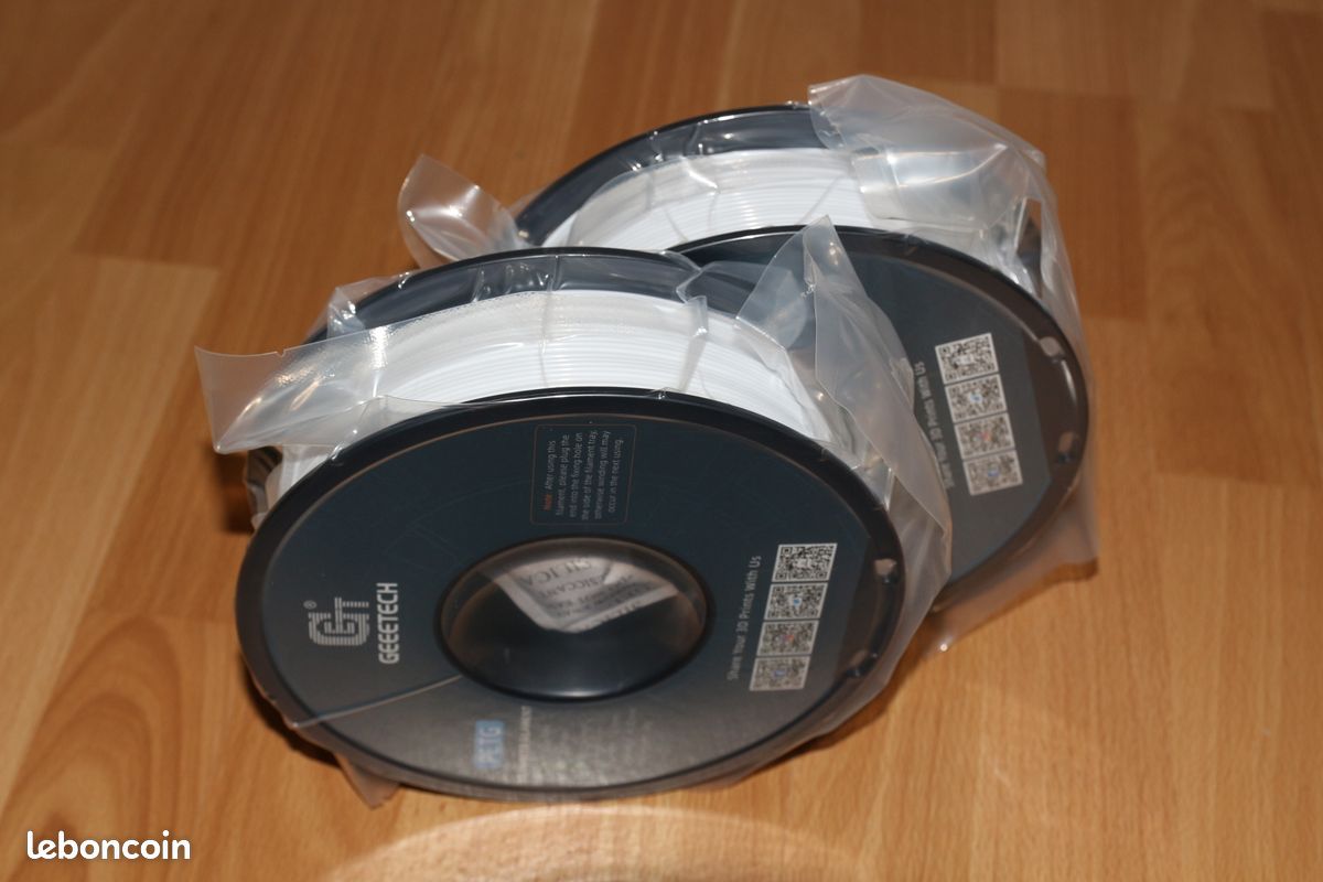 2 bobines de PETG 1kg blanc neuves (image 1)