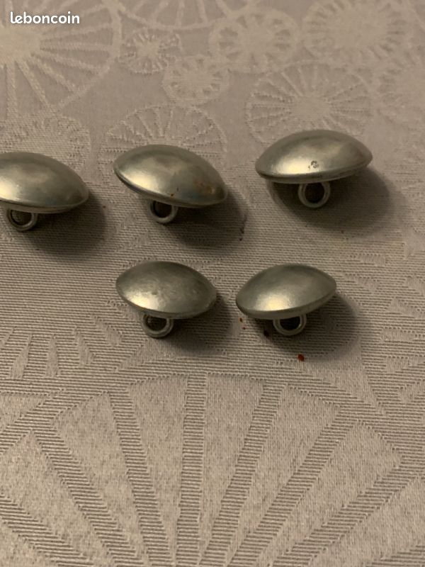 Lot de 5 véritables boutons marins aluminium (image 1)