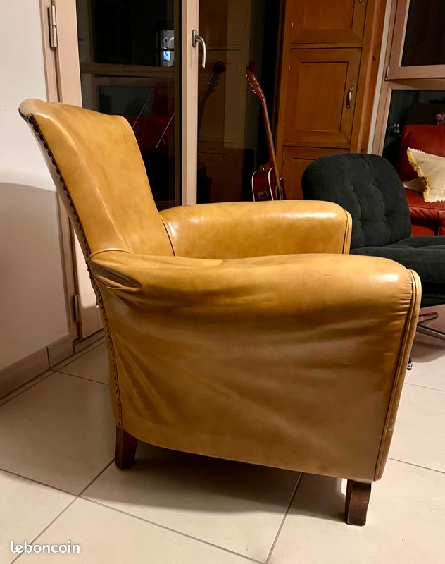 Fauteuil club en cuir vintage (image 4)
