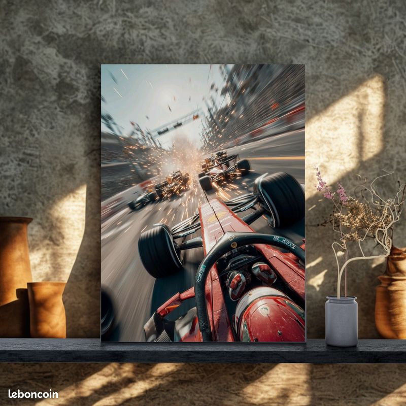 Plaque métal décorative F1 vitesse affiche métal idée cadeau - Décoration