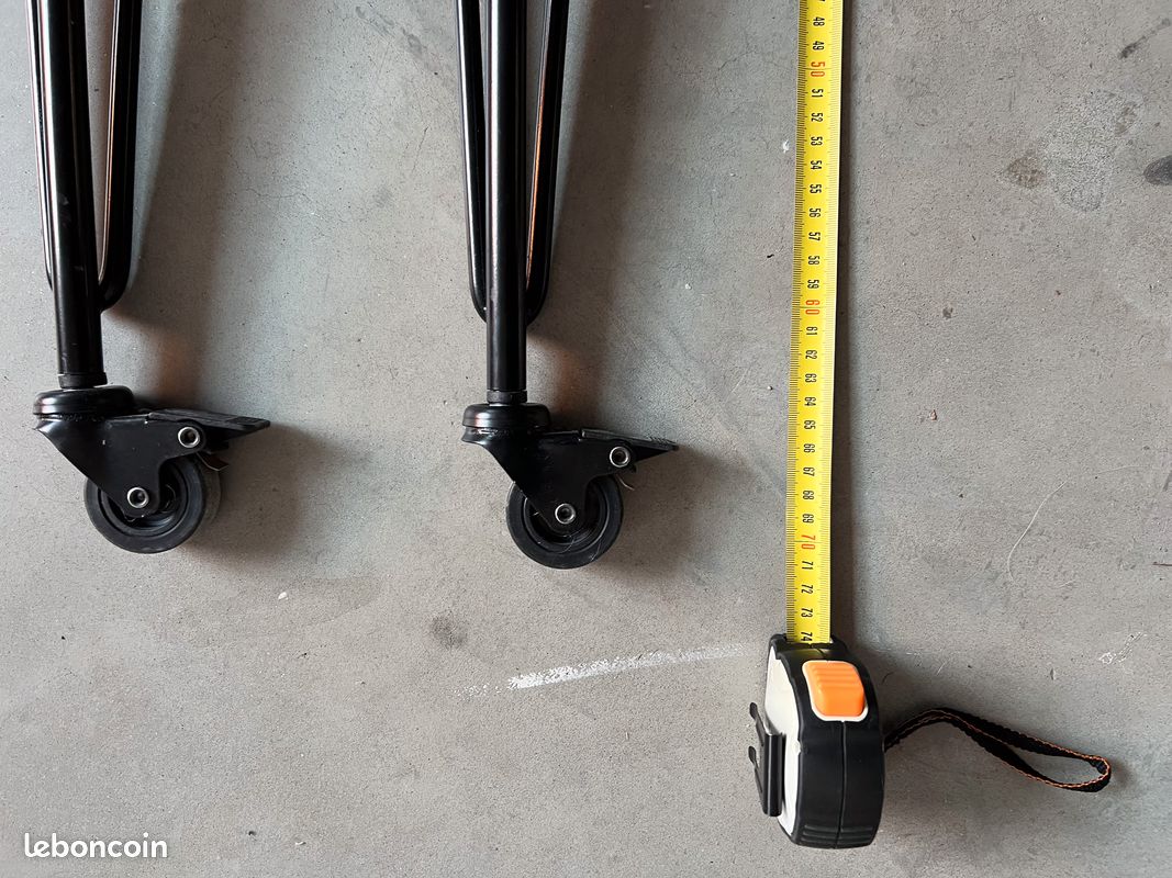 4 Pieds épingle avec roulettes 72cm (image 7)