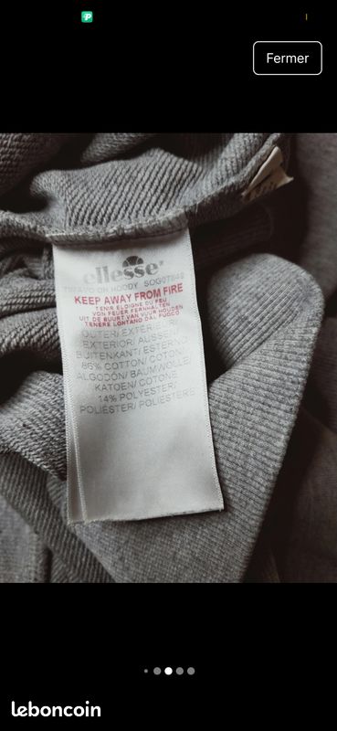 Sweat pull gris Ellesse taille M mixte - Vêtements