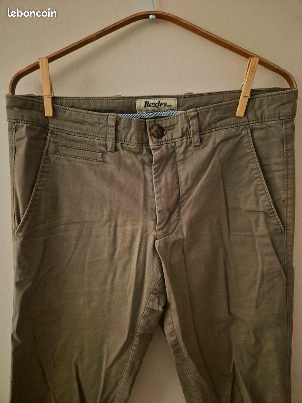 Pantalon chinot vert kaki Bexley (image 2)