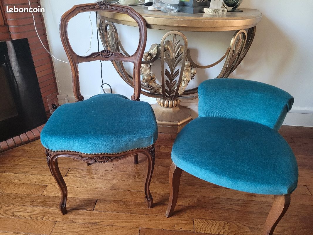 Vend lots de deux très belles chaises d'époques très belle qualité (image 1)